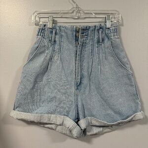 Zara Paperbag High Waisted Jean Shorts